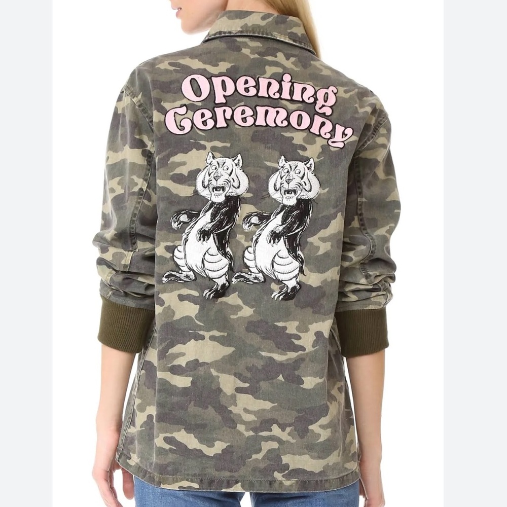Opening Ceremony Tigers Coach Jacket Army Green Size Small